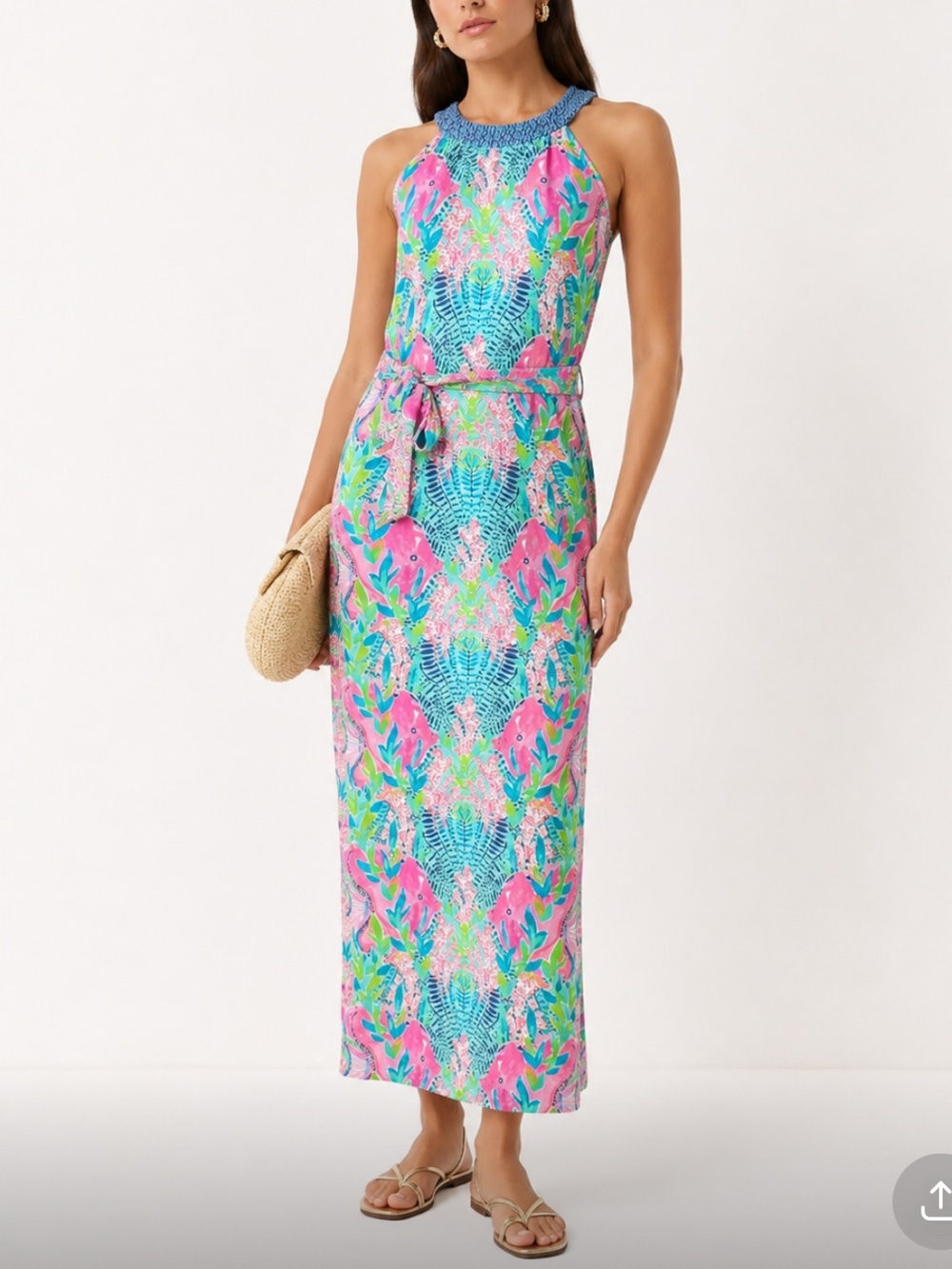 NWOT LILLY PULITZER Monterrey Print  Tropical Maxi Dress Size Small